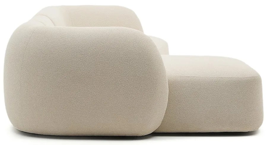 Krémszínű zsenília sarokkanapé (bal oldali-heverő résszel) Martina – Kave Home