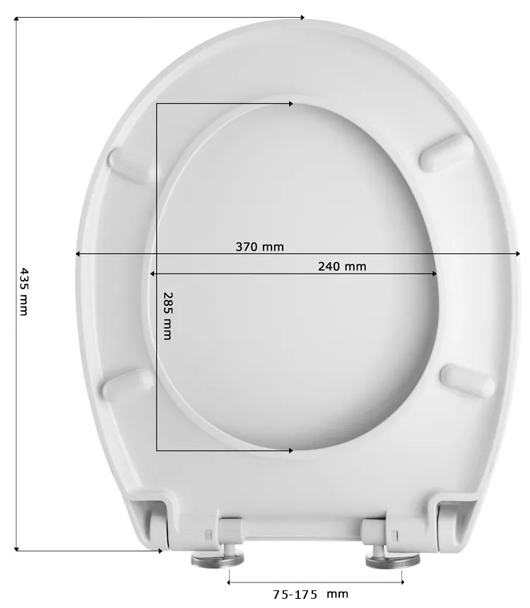 Erga Creta, WC-ülőke 435x370mm polipropilénből, lassan záródó, fehér, ERG-GAM-D2