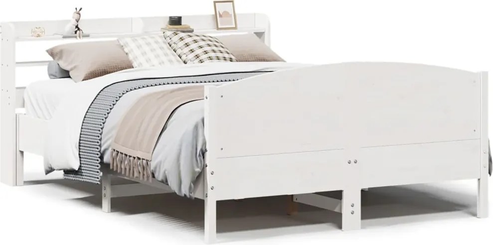 vidaXL fehér tömör fenyőfa ágy matrac nélkül 150 x 200 cm