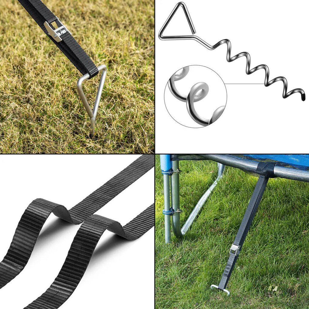 Földhorgony készlet, 4 db, 42,5x8,5cm, ezüst Monzana