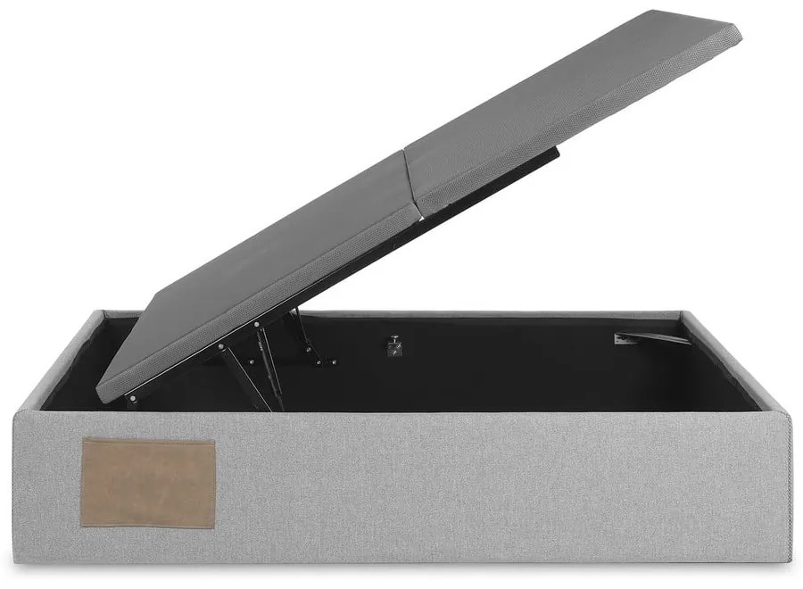 Szürke kárpitozott ágyneműtartós franciaágy 180x200 cm Matters – Kave Home