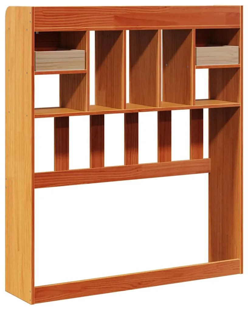 viaszbarna tömör fenyőfa fejtámla tárolóval 100 cm