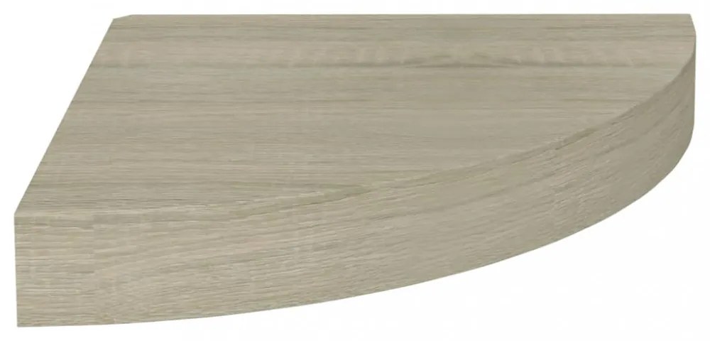 2 db tölgyszínű MDF lebegő sarokpolc 25 x 25 x 3,8 cm