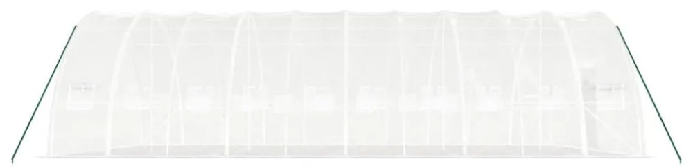 fehér acélvázas melegház 60 m² 10 x 6 x 2,85 m