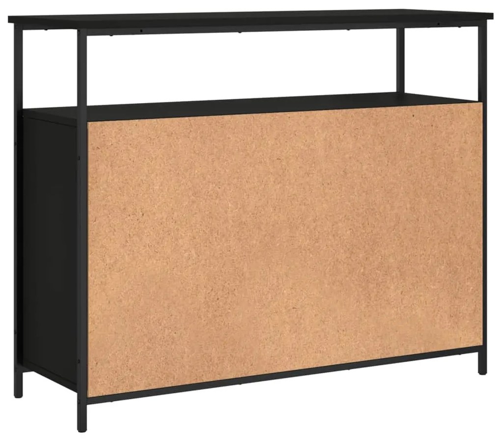 fekete szerelt fa tálalószekrény 100 x 35 x 80 cm