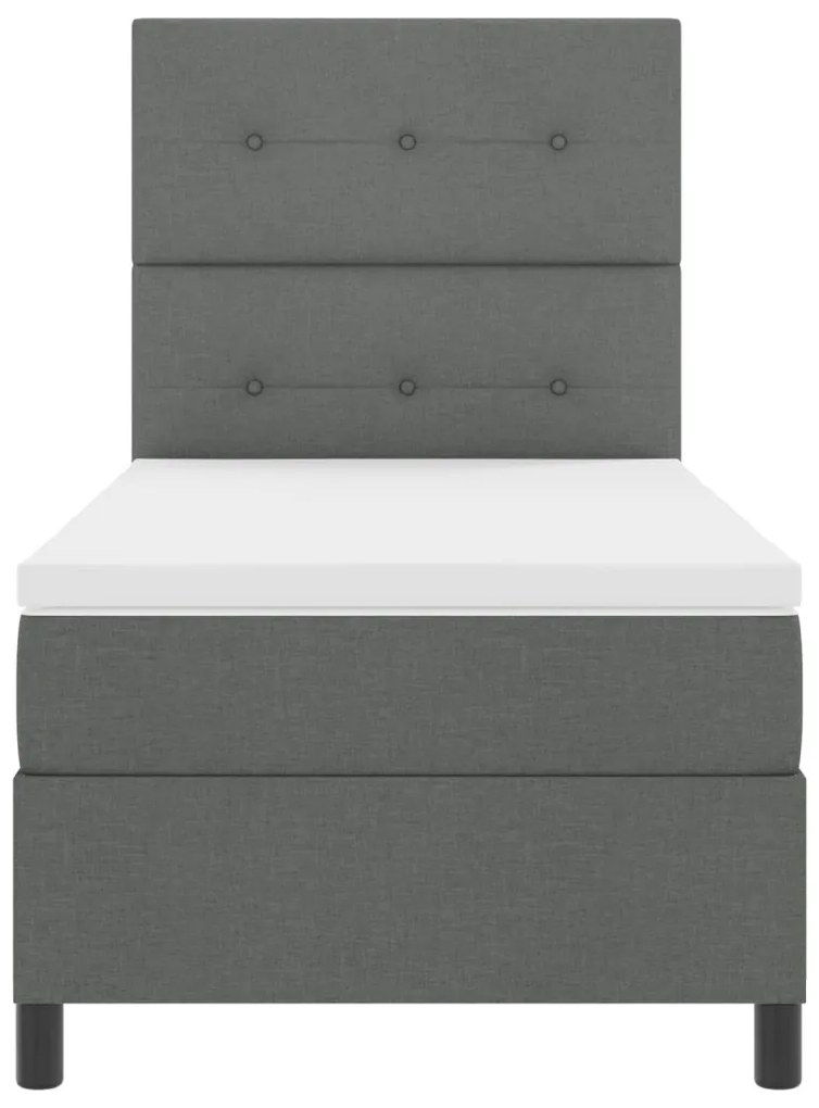 Box Spring Ágy Matraccal Sötét Szürke 90x200 cm Szövet