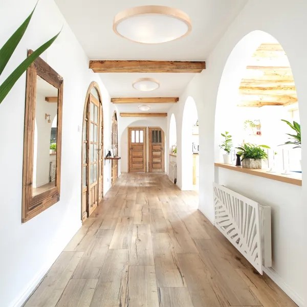 Mennyezeti lámpa NATURAL SLIM 3xE27/60W/230V ø 47 cm fenyő