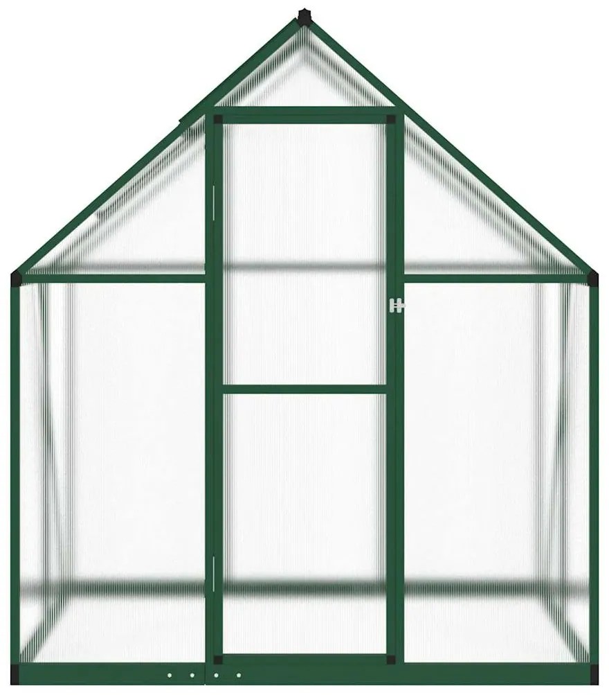 zöld alumínium melegház alapvázzal 169 x 114 x 195 cm
