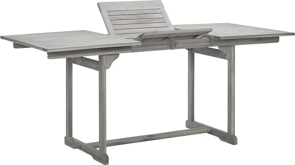 vidaXL tömör akácfa kerti étkezőasztal (120-170) x 80 x 75 cm