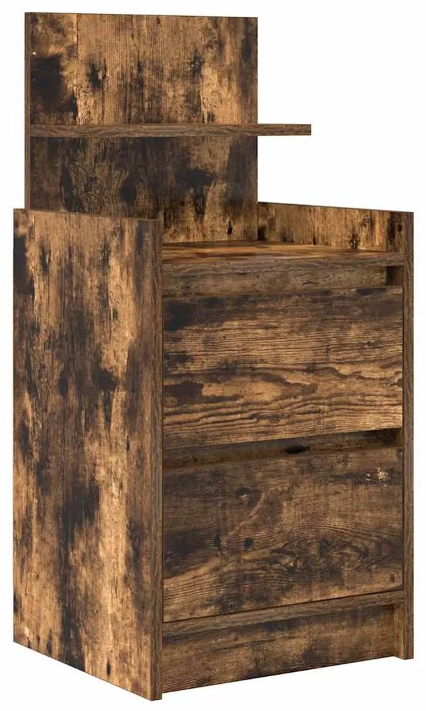 Füstös tölgy színű éjjeliszekrény 2 fiókkal 38x34x80 cm