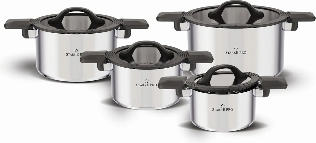 Edénykészlet Indukciós Acél Gáz Fedél Starke Pro Creativ 16/18/20/24