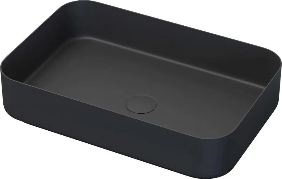 Ráépíthető mosdó LJORDAL 52x34 cm acél/fekete