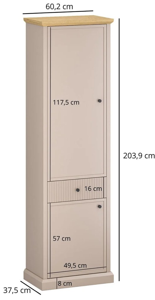 Polcos szekrény Indices (taupe + kő tölgy) . 1116877