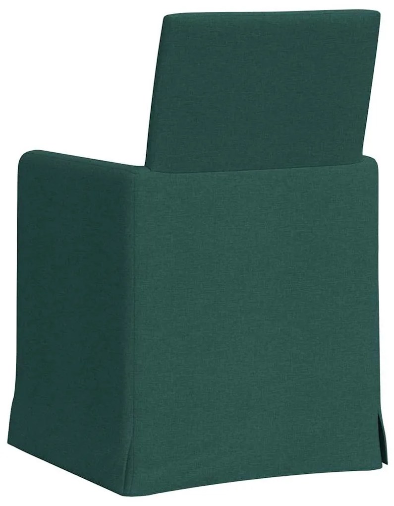 Étkező Székek 2 pcs Sötétzöld 57 x 67 x 95 cm szövet