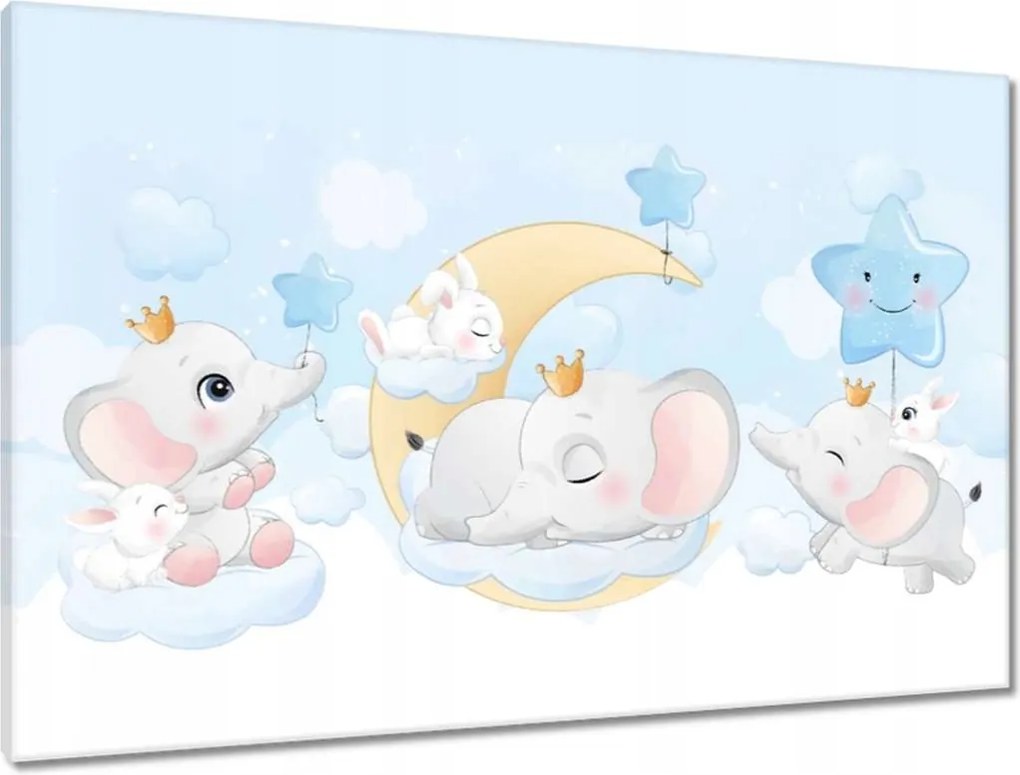 Vászonkép 90x60 Elefánt és nyúl család