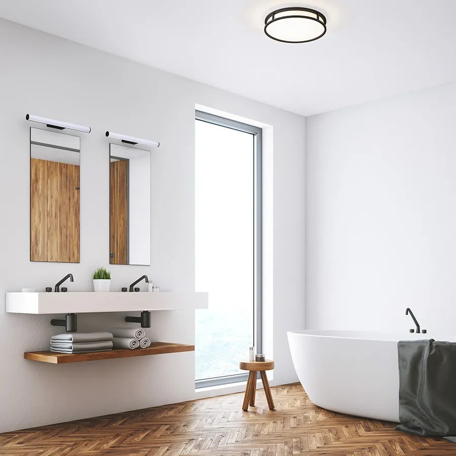 RENDL GRANDE LED 35 stropní opálové sklo/černá 230V LED 24W IP44 3000K