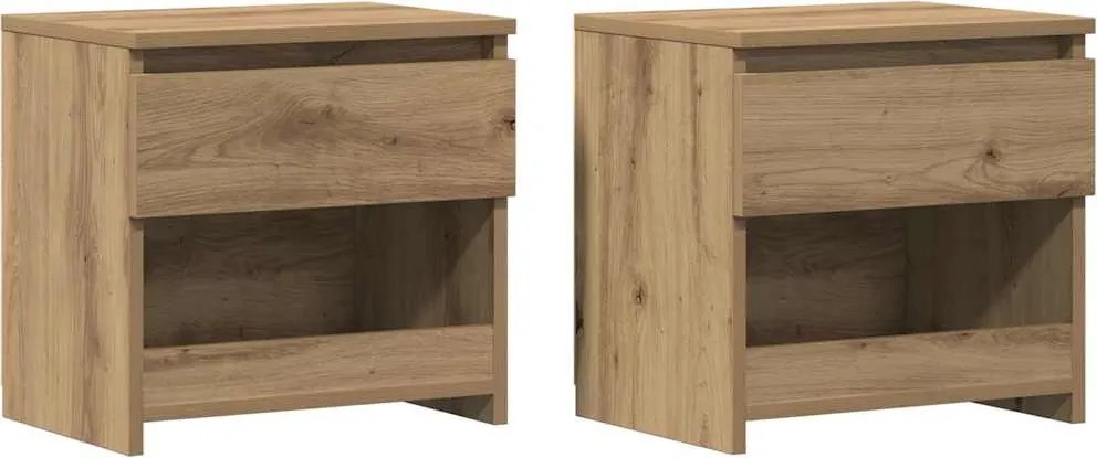 vidaXL éjjeliszekrények 2 db Artisan tölgy 40x30x39 cm műfa