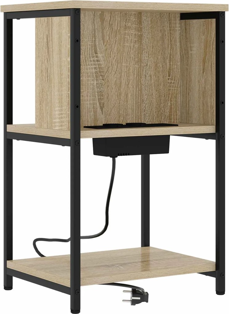 vidaXL Éjjeliszekrény Sonoma tölgy 38 x 31 x 61 cm Faanyag