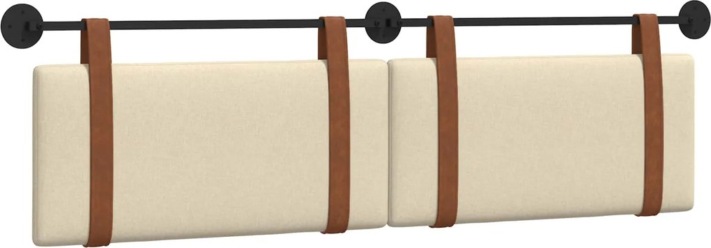 vidaXL Fali Fejtámla Falra szerelhető Krém 180 x 40 cm Faanyag