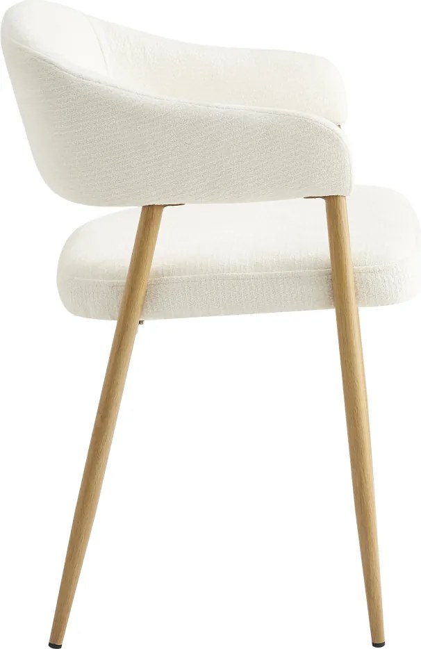 Dizájner étkezőszék, krémszínű/bükk, NIZAR TYP 1