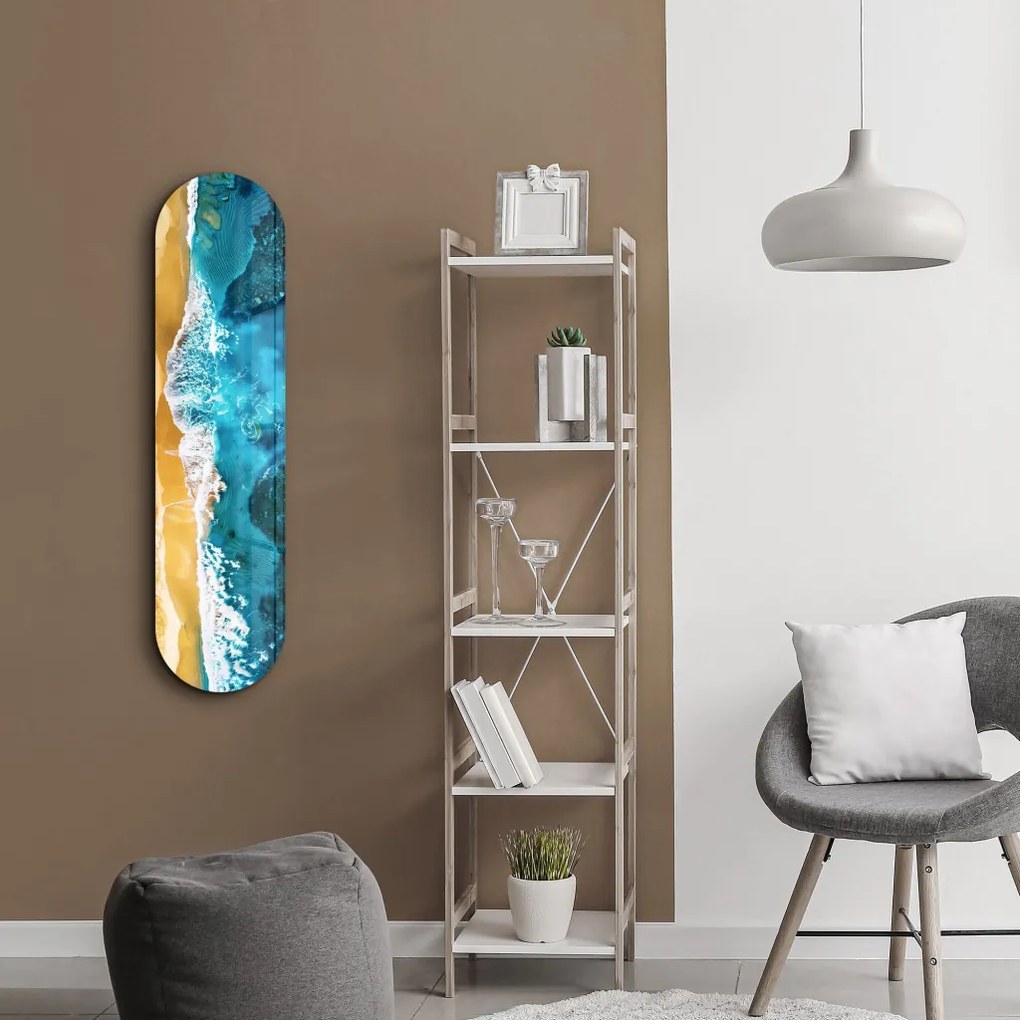 Beach edzett üvegkép, 20 x 80 cm