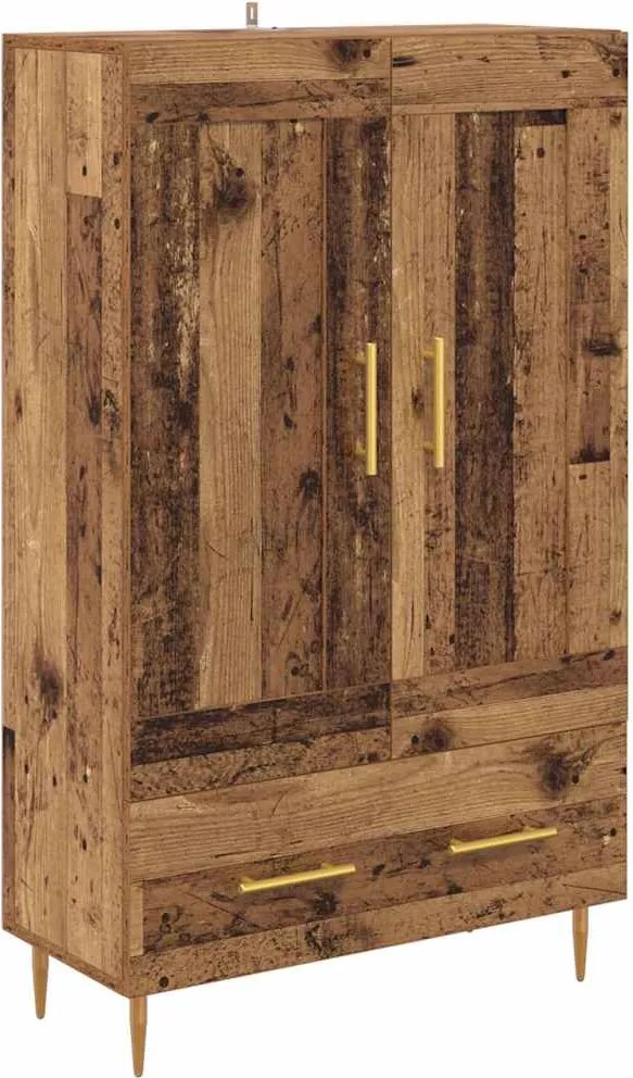 vidaXL Magasfiú fiókkal Öreg fa 69,5 x 31 x 115 cm Faanyag