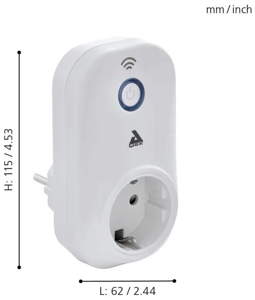 Eglo 97476 - Okos konnektor Connect dugó 2300W SCHUKO