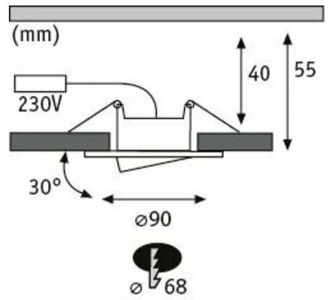 Paulmann 99991 - KÉSZLET 3xLED/6W IP65 Fürdőszobai beépíthető lámpa CALLA 230V