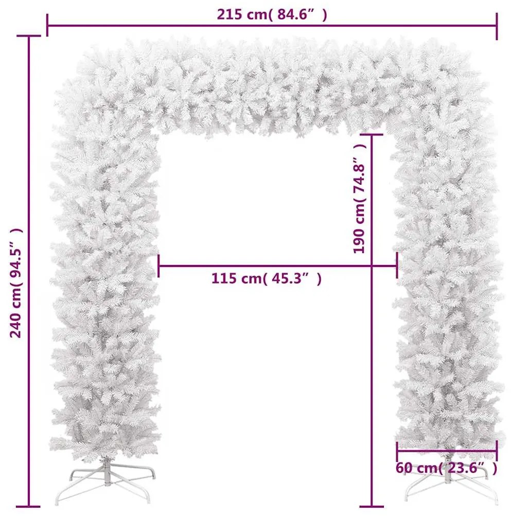fehér karácsonyfaboltív 240 cm