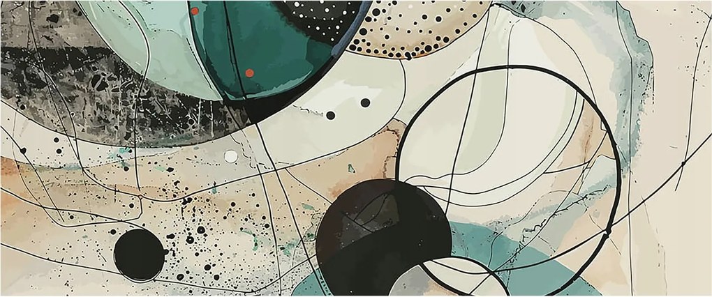 Stílusos Dekoratív Fotótapéta Flizelin Színes körök 250x104 Ragasztó