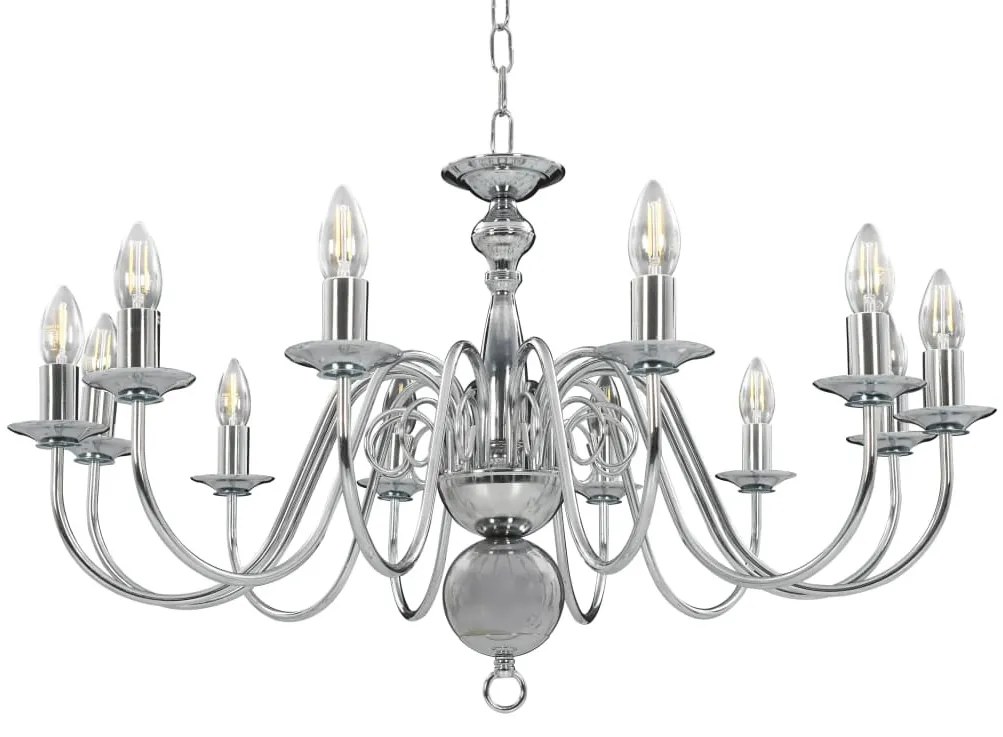 ezüstszínű csillár 12 db E14 izzófoglalattal