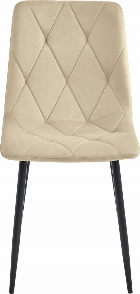 AKCIÓ Világos bézs bársony étkezőszék LIBRA fekete lábakkal II. osztály