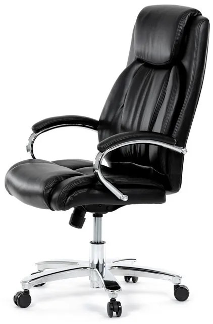 Fekete ökobőr irodai szék hintamechanikával. KA-F1385 BK