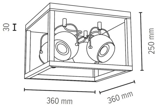 Spot-Light 5224474 - LED Mennyezeti lámpa ROY 4xGU10/5W/230V matt tölgy