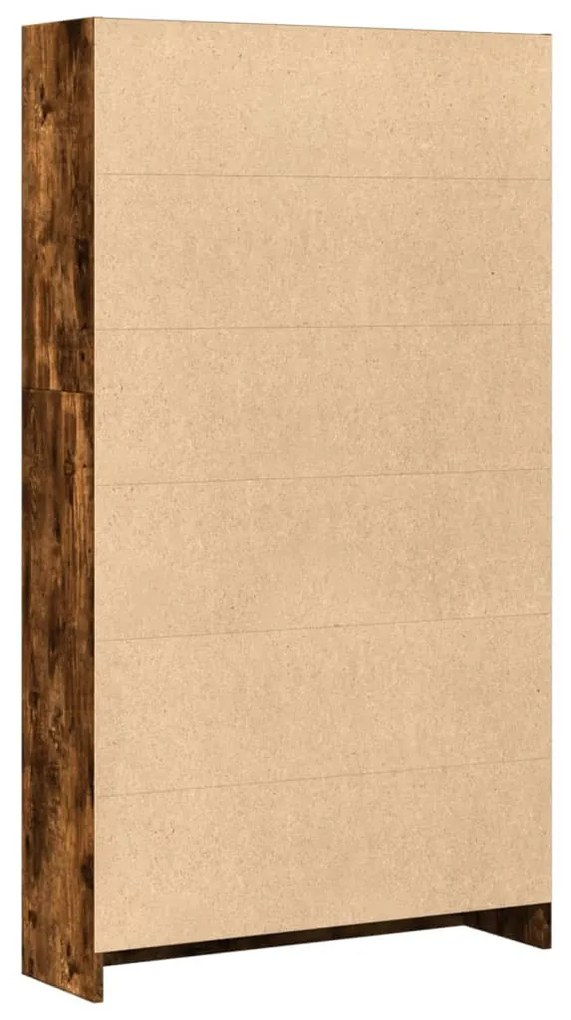 füstös tölgy színű szerelt fa könyvszekrény 80 x 24 x 143 cm