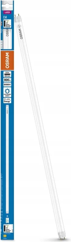 Led fénycső G13 T8 6.6W 18W 800lm 6500K Hideg 190° 60cm Led Tube Osram