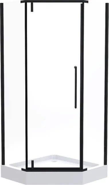 Sarok zuhanykabin ötszögletű 90x90x205cm jobbos-balos