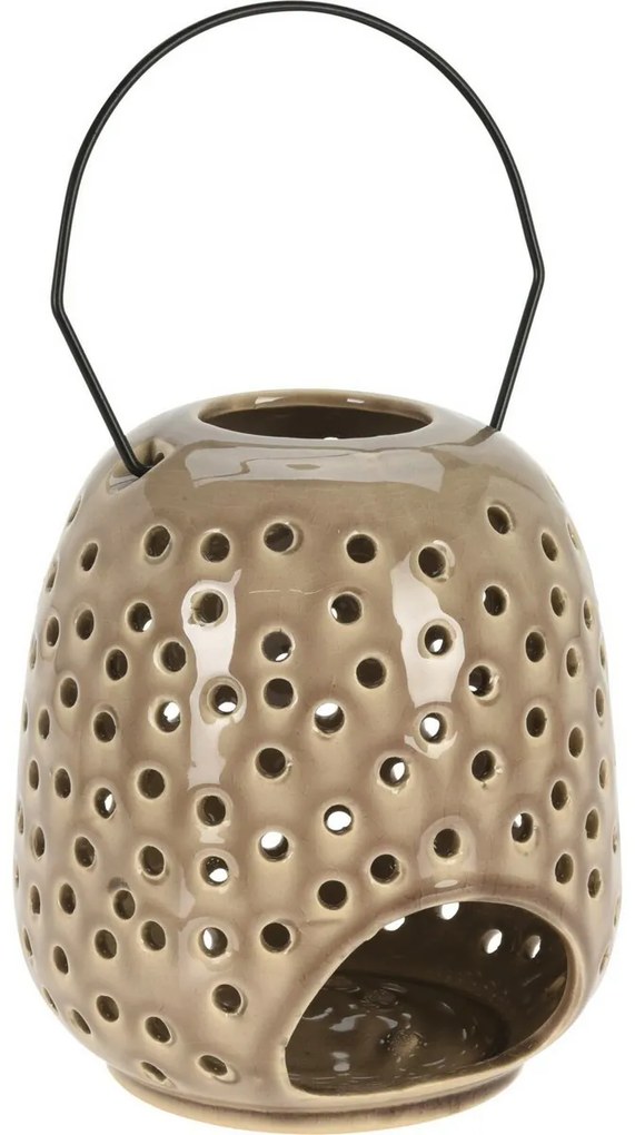 Dots kerámia lámpás szürke, 15 x 23 cm
