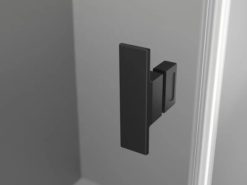 Mexen Mist, ötszögletű zuhanykabin, jobb oldali 90 x 90 cm, átlátszó üveg-fekete rács, 8A8-090-090-70-77-P