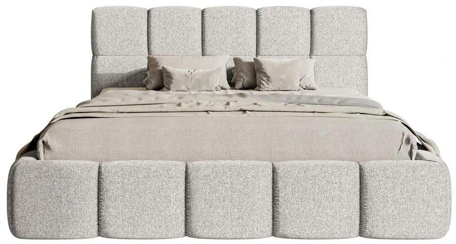 Franciaágy 180 cm Cirsten 180B (ágyráccsal) (világosszürke). 1099494