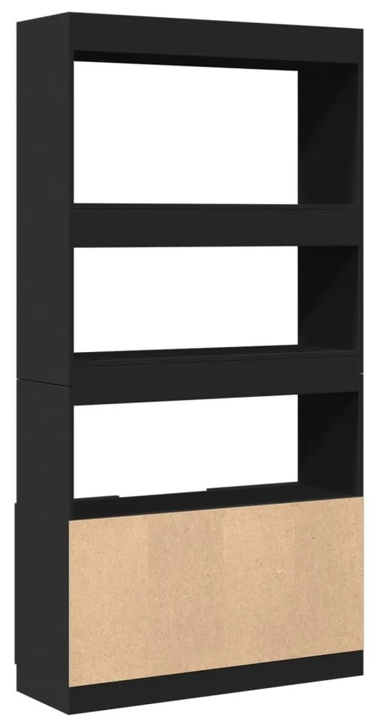 fekete szerelt fa magasszekrény 92 x 33 x 180 cm