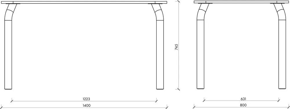 Étkezőasztal tölgyfa dekoros asztallappal 80x140 cm Meko – noo.ma
