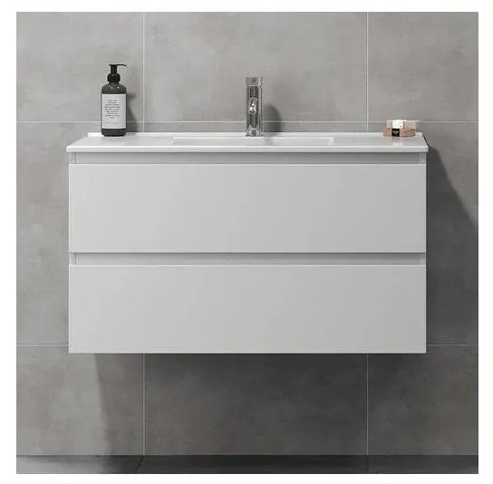 BATH DELUXE HENRY 91 cm fehér fürdőszobai szekrény mosdóval BT0121