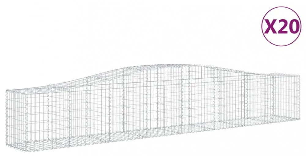 20 db íves horganyzott vas gabion kosár 400x50x60/80 cm