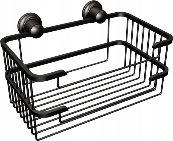 Zuhanykosár téglalap alakú, fekete Matt