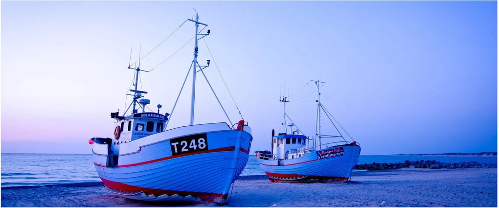 Kép - Partraszállás szürkületkor (120x50 cm)