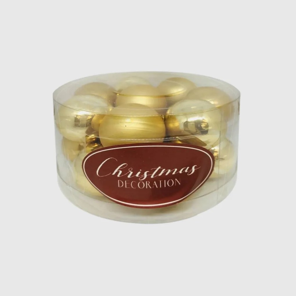 Aranyszínű üveg karácsonyi gömb szett 16*3cm
