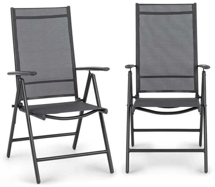 Blumfeldt Almeria garden chair, összecsukható szék, 2 darabos szett, 56,5 x 107 x 68 cm, comfortmesh, antracit