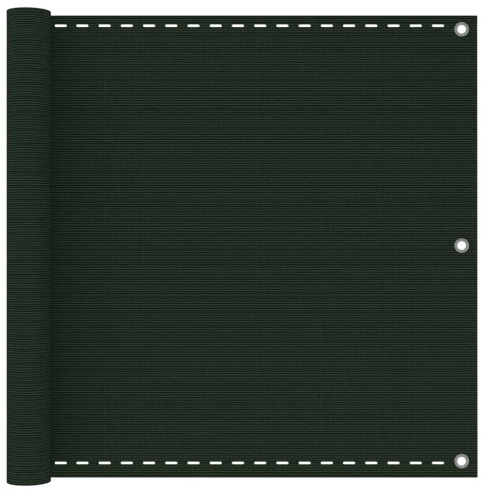 sötétzöld HDPE erkélytakaró 90 x 600 cm