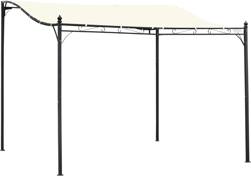 Outsunny Pergola Kerti Pavilon Napernyő Fém Krém 297x297cm | Aosom